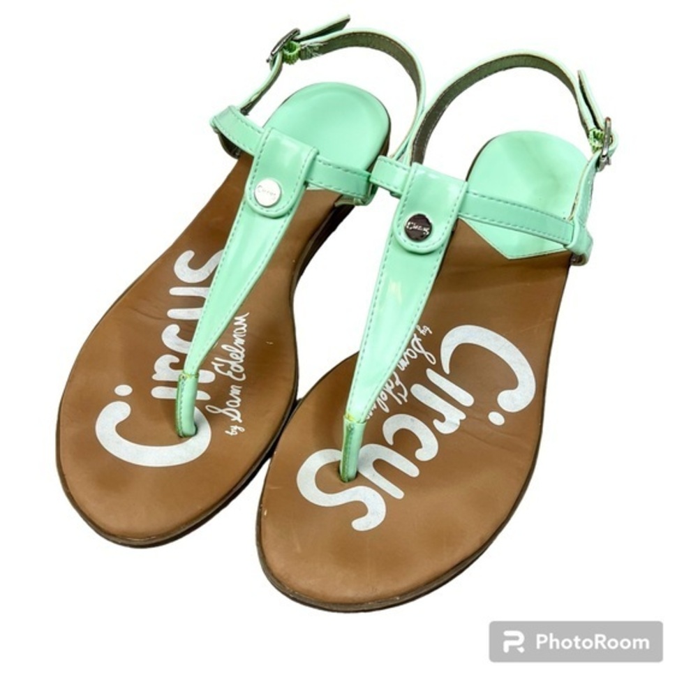 Sam Edelman Circus Cayden Sea Foam Green Business Casual Coastal Beach Sandals 7 - Picture 1 of 13